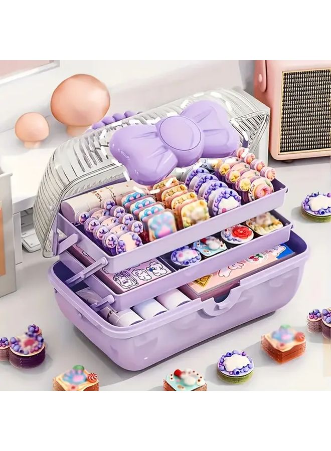 Pink Multi Layer Storage Box With Transparent Lid For Jewelry Cosmetics Toys - Image 5